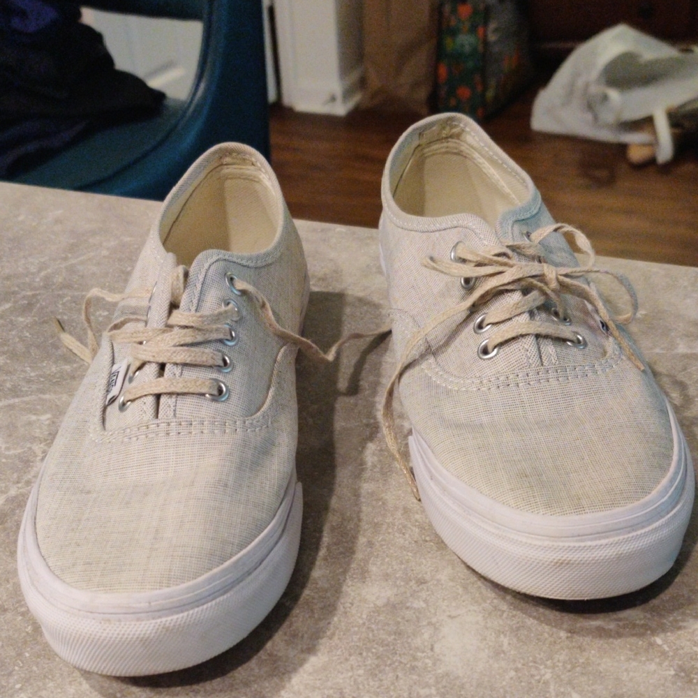 Vans Light Beige Canvas Sneakers
